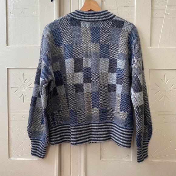 Madewell Patchwork Jacquard Cardigan in Heather Coastline - Picture 5 of 5